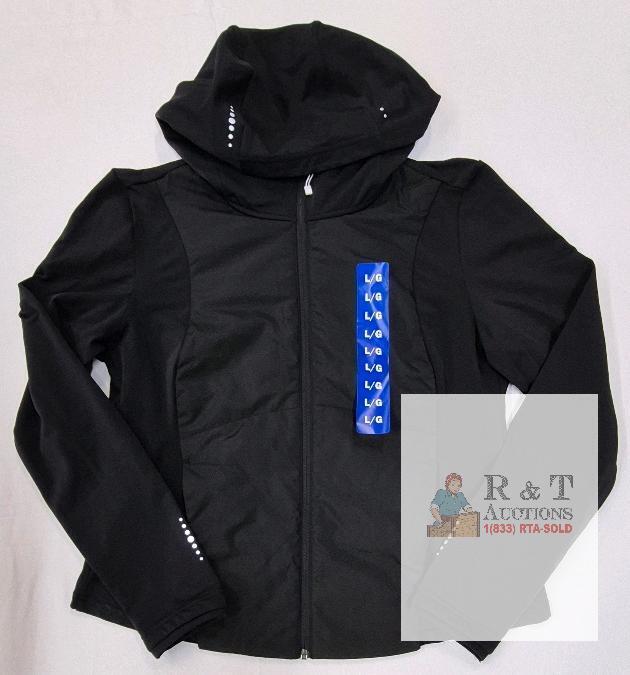 NEW Tuff Athletics Black Full Zip Hoodie Jacket - Women's Size Large, Product Code 1815575, Hooded