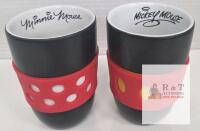 Disney Parks Mickey & Minnie Mouse Ceramic Mug Set, Silicone Grip, Authentic FT84-1014-1-13191