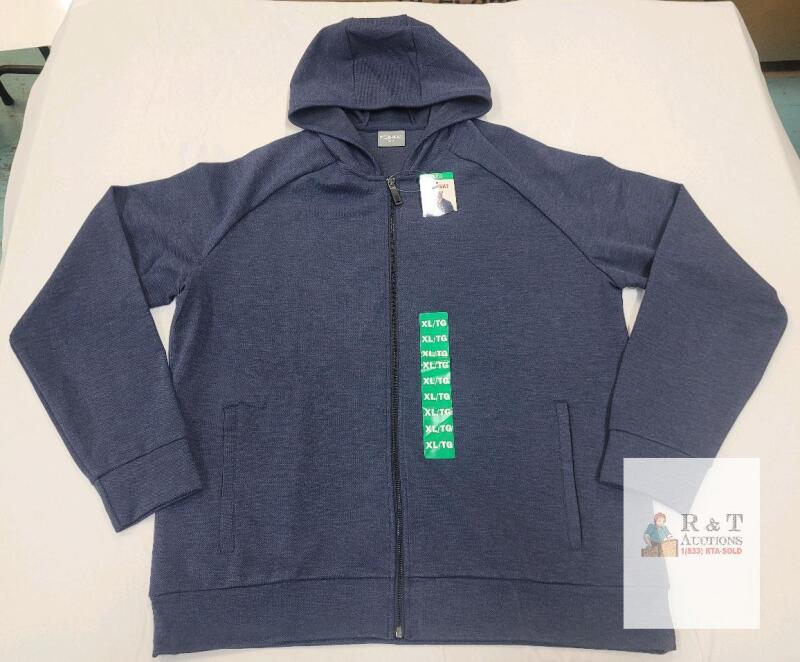 NEW 32 Degrees HEAT Men's XL Navy Full-Zip Hoodie Sweatshirt, Polyester Blend, New with Tags