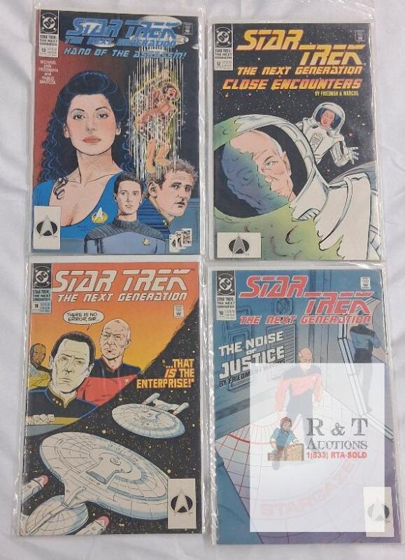 Star Trek: The Next Generation DC Comic Lot Issues #9, #12, #16, #17, 1990-1991, Bagged