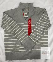 NEW LOFT Women&rsquo;s Medium Gray Striped Pullover Sweater M/M, Split Collar, New with Tags