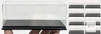 8 Pack Clear Acrylic Display Cases, Black Base, 6.3"x3.15"x3.15", Fits 1:43 Model Cars, 46742812