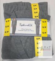 NEW Splendid 2 Piece Pajama Set, Small, Heather Gray, Women's, 100% Polyester, Long Sleeve Top & Pants