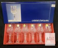 Cristal d'Arques Longchamp 17.5cl Lead Crystal Wine Glasses Set of 6, France, Original Box