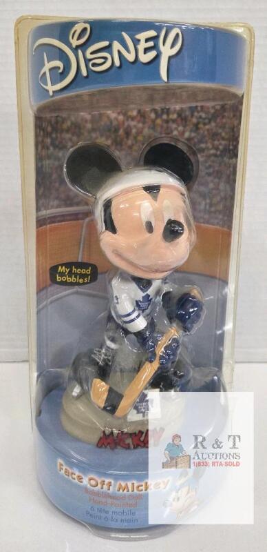 Disney Face Off Mickey NHL Bobblehead &ndash; Toronto Maple Leafs, 2002, Hand Painted, In Box