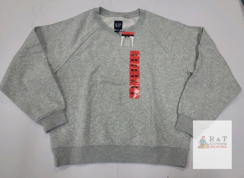 NEW GAP Women's Medium Heather Grey Crewneck Sweatshirt, Raglan Sleeve, New with Tags
