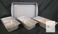 Bakeware Set &ndash; 3 Loaf Pans & 1 Sheet Pan, Approx. 12x6x3 in