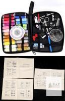 Portable Embroidery & Sewing Kit w/ 22 Thread Colors, Tools, Scissors, Needle Set & Stitch Book Guide