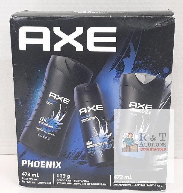 NEW AXE Phoenix Gift Set, Body Wash 16oz, Body Spray 4oz, Shampoo + Conditioner 16oz