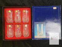 Cristal d'Arques Longchamp Highball Glasses Set of 6, 12oz Lead Crystal, Original Box, France