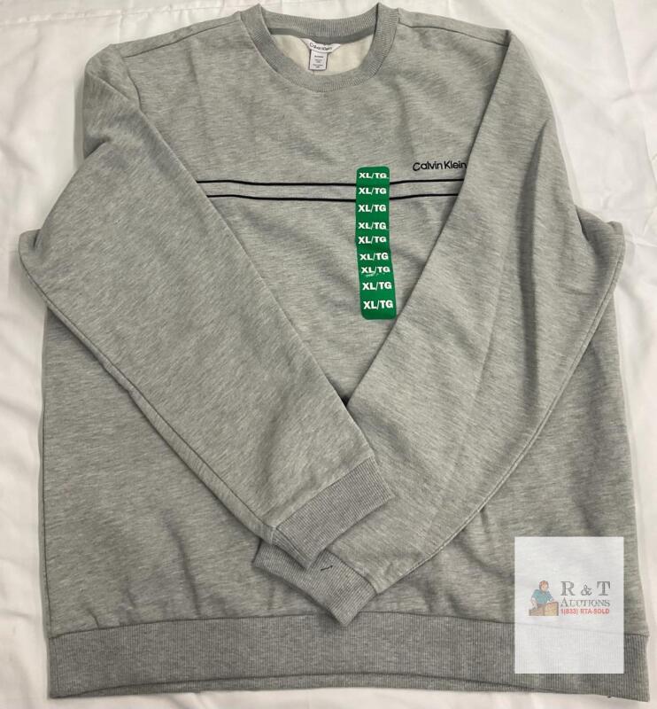 NEW Calvin Klein Grey XL Crewneck Sweatshirt, Men&rsquo;s, Cotton Blend, India, Embroidered Logo