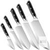 New in box Kitajun Smart Kitchen Knife Set, 5Cr15MoV Steel, ABS Handles, Black/White, X003YTCQX9