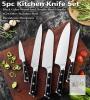 New in box Kitajun Smart Kitchen Knife Set, 5Cr15MoV Steel, ABS Handles, Black/White, X003YTCQX9 - 2