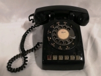 Vintage Black Rotary Telephone with Buttons by Northern Electric