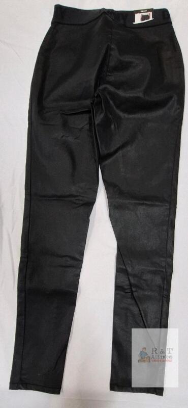 NEW DKNY Faux Leather Leggings Black Small, Women's High Waist Slim-Fit