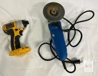 DEWALT DC825 18V Cordless Impact Driver, BQ S1M-115X 4-1/2" Angle Grinder, 120V 6.0A 10,500 RPM