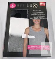 NEW Reflex Women's Ribbed Seamless Tank 3-Pack, Medium, Moisture Wicking, Stretch, Multiple Colors