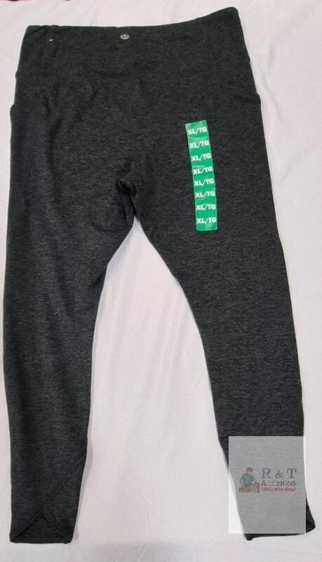 NEW Gaiam Women's XL Activewear Leggings with Pockets, Dark Heather Gray, RN 117927