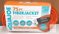 NEW AquaJoe 75 ft Contractor FiberJacket Garden Hose, 3/4" Diameter, 650 PSI, Model AJFJH75-34-CTR