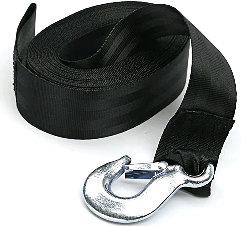 Seamander Boat Winch Strap w/Hook & Safety Latch , 2" x 20' -5,000lbs - New