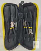 NEW GUNPLA 4-Piece Snap Ring Plier Set, Straight & Bent, Carbon Steel, Case Included