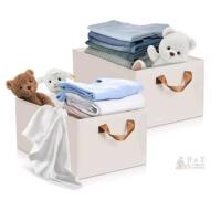 Fabric Bins For Storage, 2 Pcs Closet Storage Bins with Handles, 18 x 11inch Foldable Cloth Storage Box