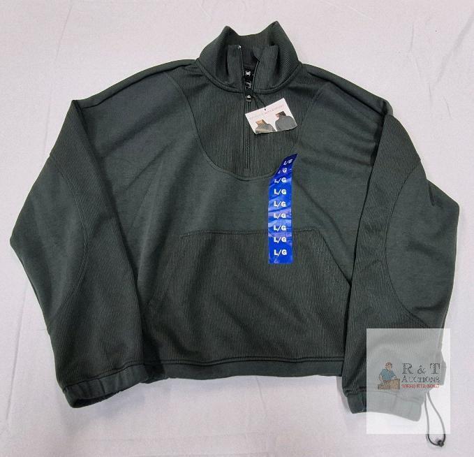 NEW Spyder Active/Sport Women&rsquo;s Quarter-Zip Pullover Sweater L/G, Charcoal, Kangaroo Pocket