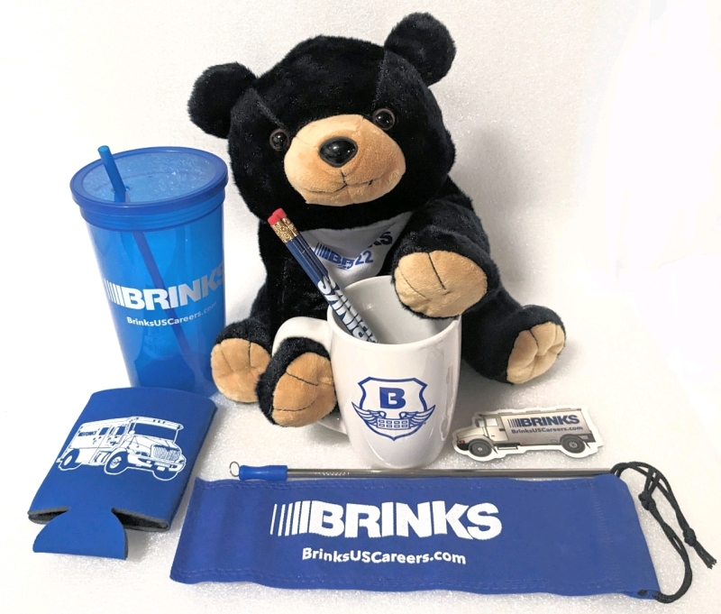 New BRINKS Careers Welcome Kit: Bear, Mug, Koozie, Tumbler & More!