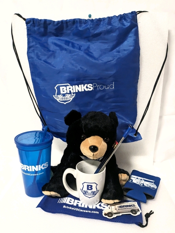 New BRINKS Careers Welcome Kit: Bag, Bear, Mug, Koozie, Tumbler & More!