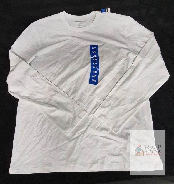 NEW ROUGH DRESS Supima Cotton Long Sleeve T-Shirt White Large L/G 1905523