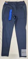 NEW Spyder Active Women's Large Navy Athletic Leggings with Pockets High Waist Polyester Spandex