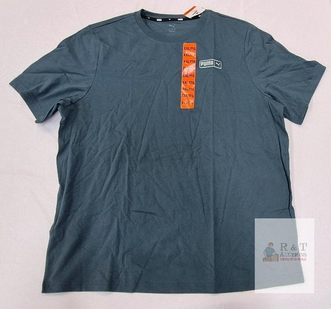 NEW Puma XXL Short Sleeve T-shirt Blue/Teal, Men&rsquo;s/Unisex, Cambodia Made, Small Logo, New with Tags