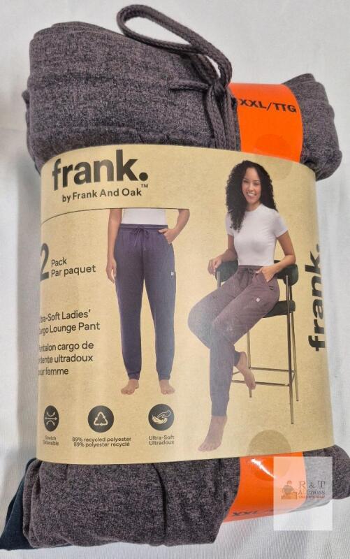 NEW Frank And Oak XXL Ladies Ultra-Soft Cargo Lounge Pant 2-Pack, 89% Recycled Polyester, Multi