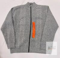 NEW Buffalo David Bitton Men's XXL Full-Zip Heather Gray Cable Knit Sweater with Fleece Lining