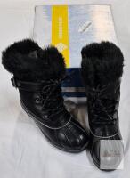 NEW Dream Pairs RIVER-3 Black Winter Snow Boots, Faux Fur, Size 6 US / 37 EU, New in Box