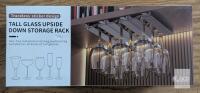 NEW Traceless Adhesive 4-Pack Under Cabinet Wine Glass Rack, HIPS Plastic, Fits 3-4 Stemmed Glasses