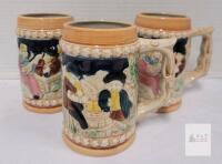 Three(3) Vintage Ceramic Beer Steins .