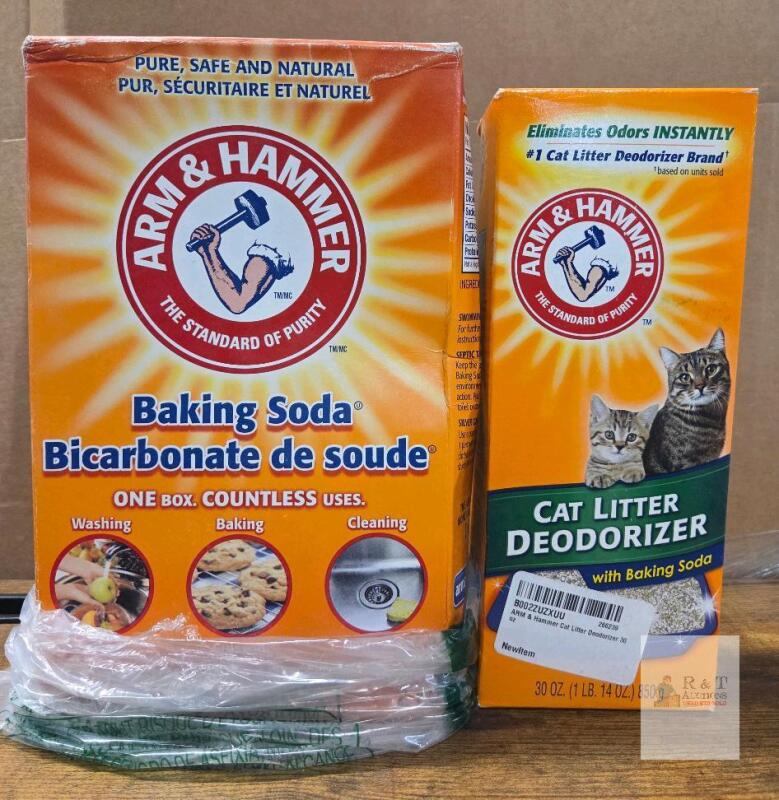 Arm & Hammer Baking Soda 1lb & Cat Litter Deodorizer 30oz with Baking Soda, Unopened Boxes