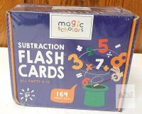 New Magic Scholars Subtraction Flash Cards, 169 Cards, Self-Checking, Ages 8+, Includes 2 Rings, Sealed