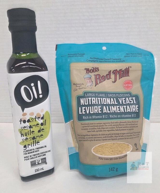 Oi! Toasted Sesame Oil 250mL (2026) & Bob's Red Mill Nutritional Yeast 142g Large Flake (2027)