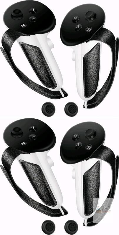 new PIGETALE Meta Quest 3 VR Controller Grip Covers, Knuckle Straps, Battery Access, Black, New