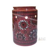 Scentsy 29918 Electric Wax Warmer, 25W, Red Floral Ceramic, 120V, Inline Switch