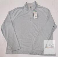 NEW Greg Norman XL Quarter-Zip Pullover, Light Grey, Long Sleeve, Performance Moisture-Wicking