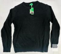 NEW United Colors of Benetton Men&rsquo;s XL Black Crew Neck Cotton Sweater, Long Sleeve, New with Tags