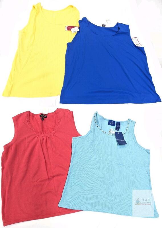 Plus Size Sleeveless Tank Top Lot 1X 2X 4X 48 Assorted Colors Brands Cotton Embellished smells of ladies' perfume