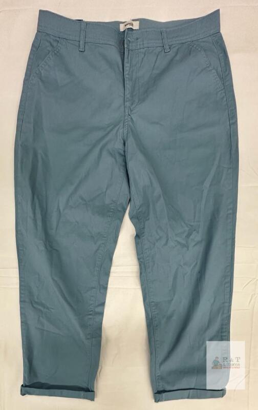 NEW Kensie Women's Mid Rise Chino Trouser, Size 12, Light Blue, 26" Inseam, Straight Leg