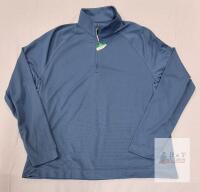 NEW Greg Norman XL 1/4 Zip Performance Pullover, Light Blue, Long Sleeve, Polyester, Made in Jordan