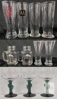 Assorted Bar Glassware Set: Lager Shed/Molson/Coors Mugs, Cactus Margarita Glasses, 11 pc Lot