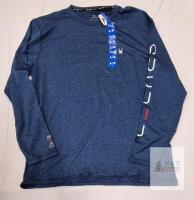 NEW Spyder Large Long Sleeve Rash Guard Swim Shirt, UPF 50+, Blue, Wicking, Quick Dry, Pullover
