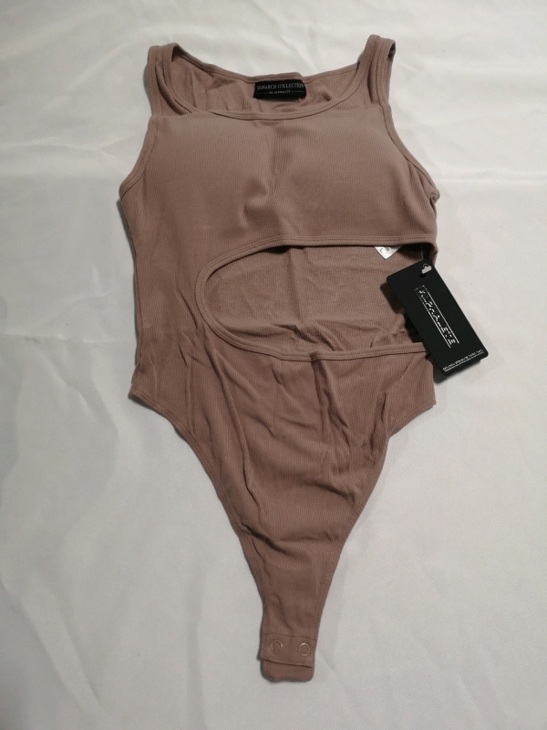 New ALPHALETE Women's sz Large Cut Out Bodysuit (Antler)